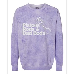 Pistons Rods And Dad Bods Engineer Classic Car Colorblast Crewneck Sweatshirt