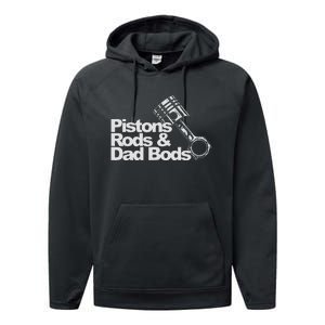 Pistons Rods And Dad Bods Engineer Classic Car Performance Fleece Hoodie