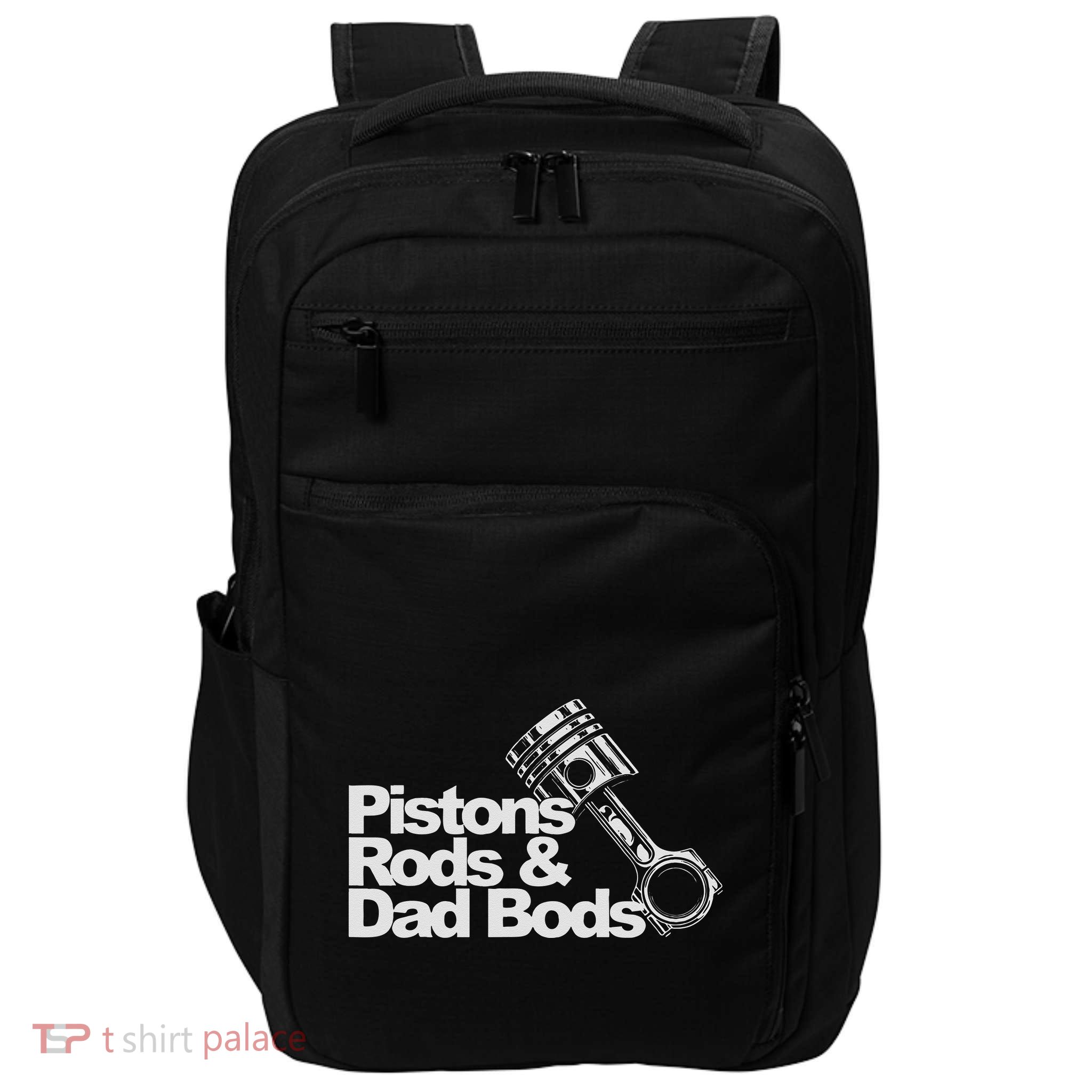 Pistons Rods And Dad Bods Engineer Classic Car Impact Tech Backpack