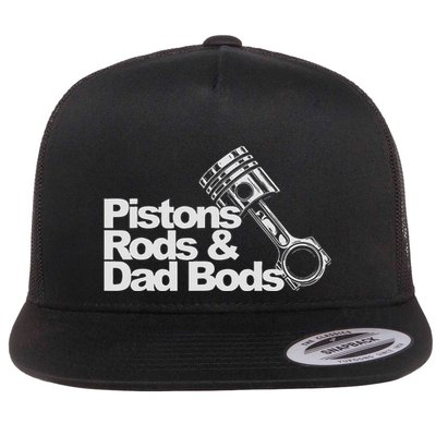 Pistons Rods And Dad Bods Engineer Classic Car Flatbill Hat