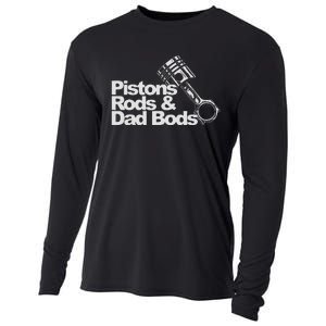 Pistons Rods And Dad Bods Engineer Classic Car Cooling Performance Long Sleeve Crew