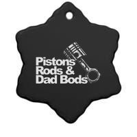 Pistons Rods And Dad Bods Engineer Classic Car Ceramic Star Ornament