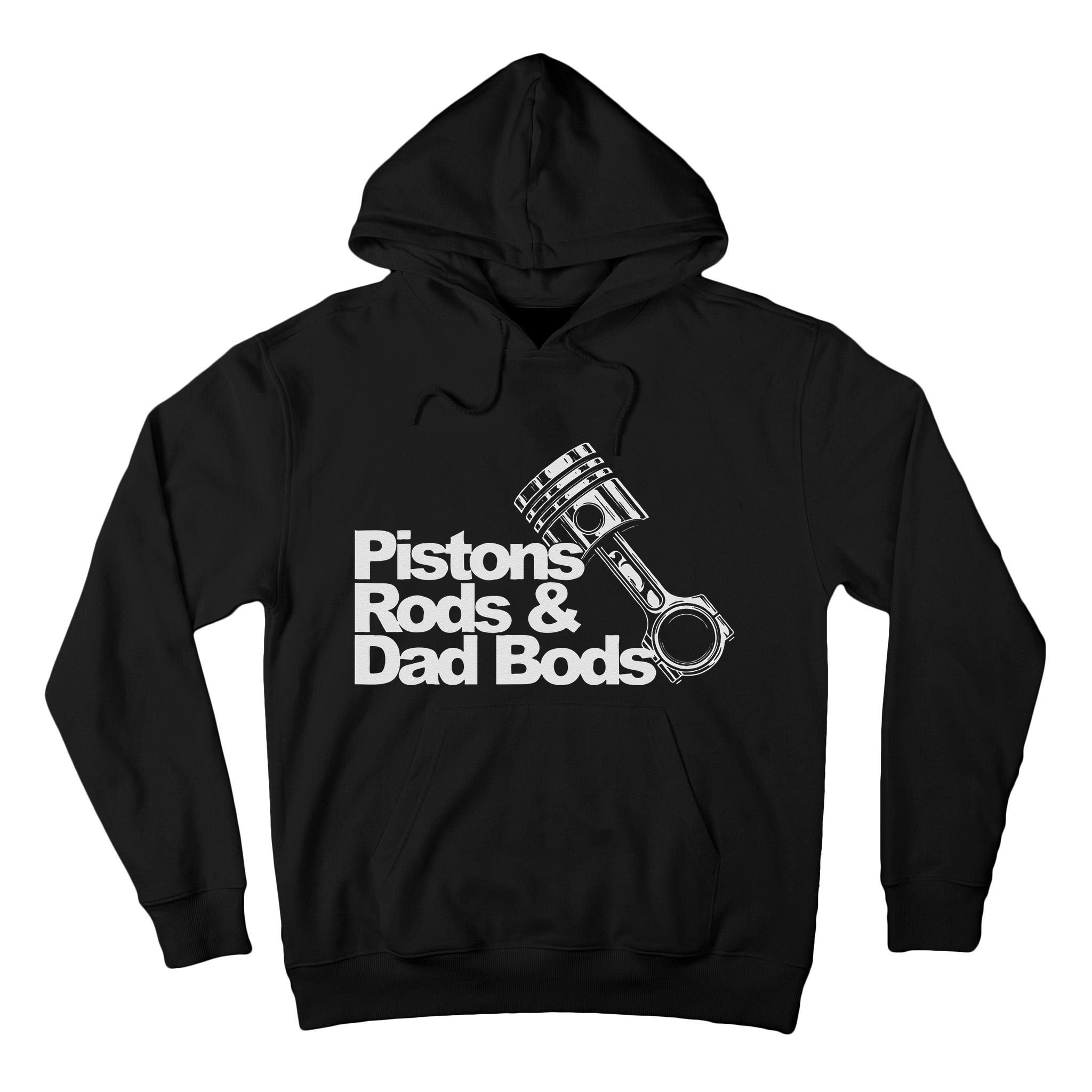 Pistons Rods And Dad Bods Engineer Classic Car Tall Hoodie