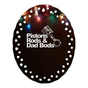 Pistons Rods And Dad Bods Engineer Classic Car Ceramic Oval Ornament