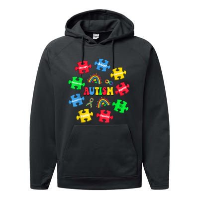 Puzzle Rainbow Autism Awareness Special Education Teacher Performance Fleece Hoodie