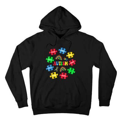 Puzzle Rainbow Autism Awareness Special Education Teacher Hoodie