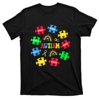 Puzzle Rainbow Autism Awareness Special Education Teacher T-Shirt