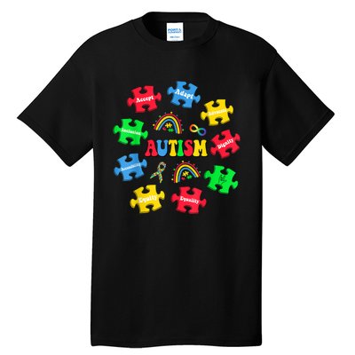 Puzzle Rainbow Autism Awareness Special Education Teacher Tall T-Shirt