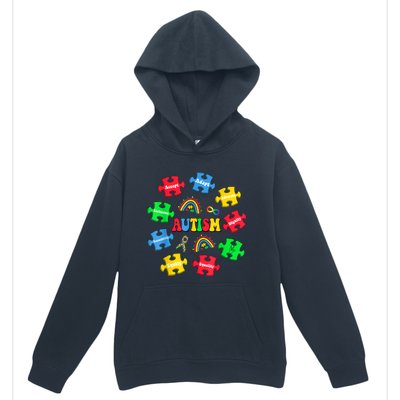 Puzzle Rainbow Autism Awareness Special Education Teacher Urban Pullover Hoodie