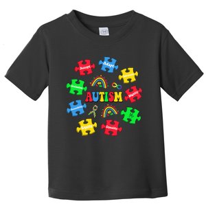 Puzzle Rainbow Autism Special Education Teacher Toddler T-Shirt