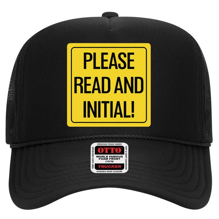 Please Read And Initial Document Indicates Agree Its Terms High Crown Mesh Back Trucker Hat