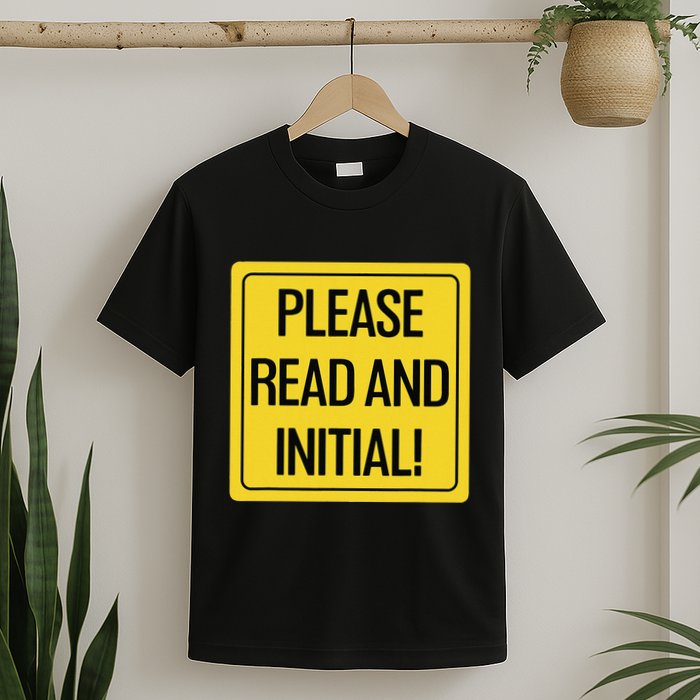 Please Read And Initial Document Indicates Agree Its Terms T-Shirt