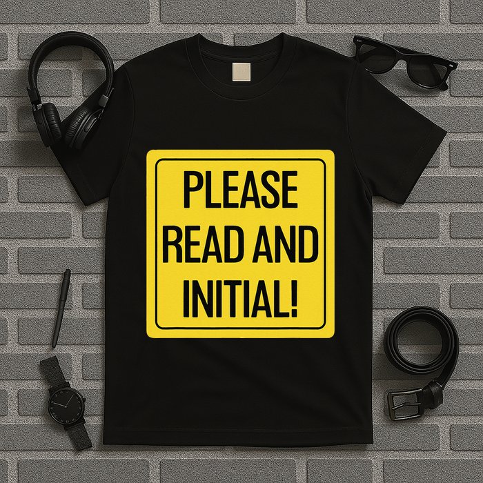 Please Read And Initial Document Indicates Agree Its Terms T-Shirt