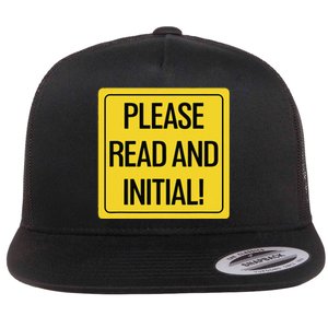 Please Read And Initial Document Indicates Agree Its Terms Flat Bill Trucker Hat