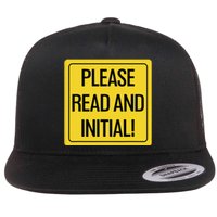 Please Read And Initial Document Indicates Agree Its Terms Flat Bill Trucker Hat