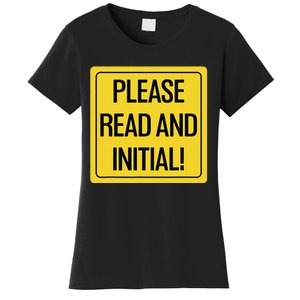 Please Read And Initial Document Indicates Agree Its Terms Women's T-Shirt