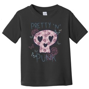 Punk Rock And Roll Music Pretty N Punk Skull Women Girl Toddler T-Shirt