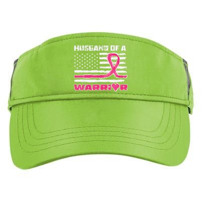 P.Ink Ribbon American Flag Husband Of A Warrior Breast Cancer Gift Adult Drive Performance Visor