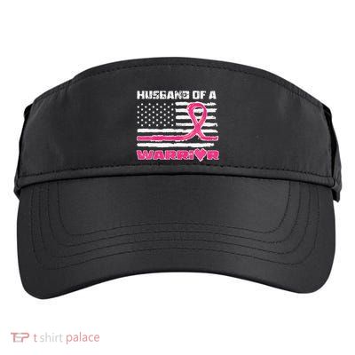 P.Ink Ribbon American Flag Husband Of A Warrior Breast Cancer Gift Adult Drive Performance Visor