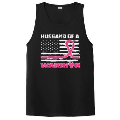 P.Ink Ribbon American Flag Husband Of A Warrior Breast Cancer Gift PosiCharge Competitor Tank