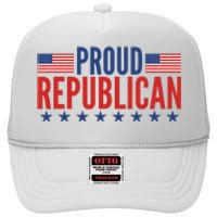 Proud Republican American High Crown Mesh Back Trucker Hat