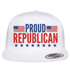 Proud Republican American Flat Bill Trucker Hat