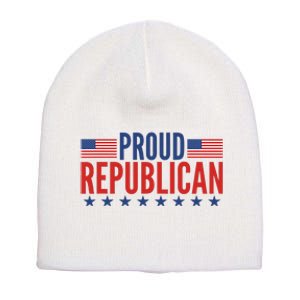 Proud Republican American Short Acrylic Beanie