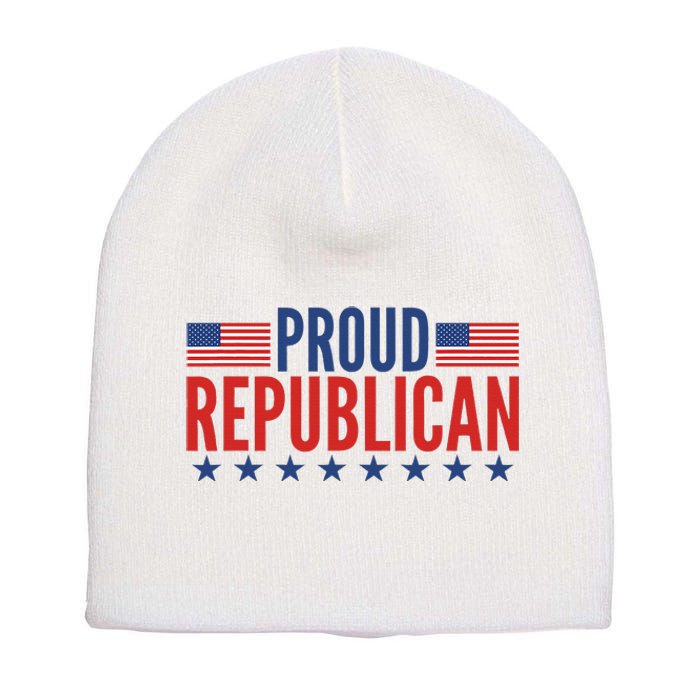 Proud Republican American Short Acrylic Beanie