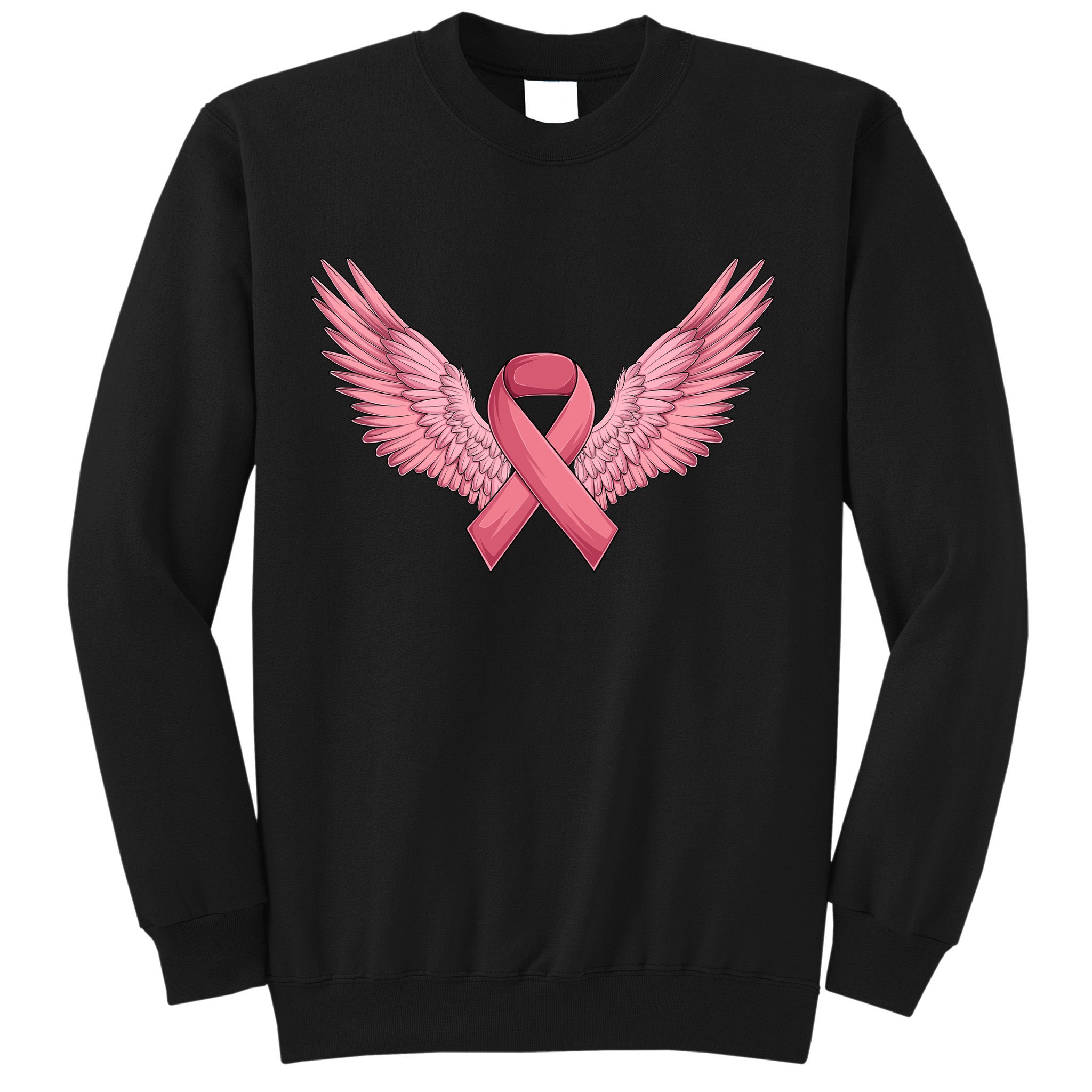 Pink Ribbon Angel Wings Breast Cancer Awareness Month Women Health Care Support Sweatshirt