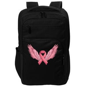 Pink Ribbon Angel Wings Breast Cancer Awareness Month Women Health Care Support Impact Tech Backpack