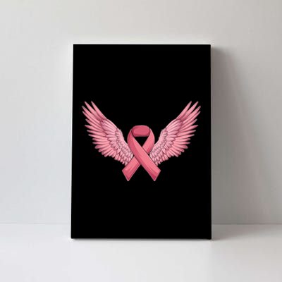 Pink Ribbon Angel Wings Breast Cancer Awareness Month Women Health Care Support Canvas