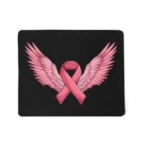 Pink Ribbon Angel Wings Breast Cancer Awareness Month Women Health Care Support Mousepad