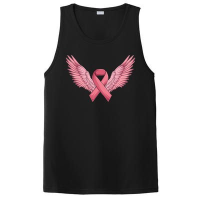 Pink Ribbon Angel Wings Breast Cancer Awareness Month Women Health Care Support PosiCharge Competitor Tank