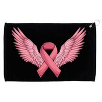 Pink Ribbon Angel Wings Breast Cancer Awareness Month Women Health Care Support Grommeted Golf Towel