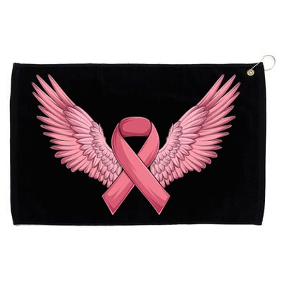 Pink Ribbon Angel Wings Breast Cancer Awareness Month Women Health Care Support Grommeted Golf Towel