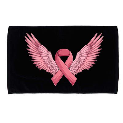 Pink Ribbon Angel Wings Breast Cancer Awareness Month Women Health Care Support Microfiber Hand Towel