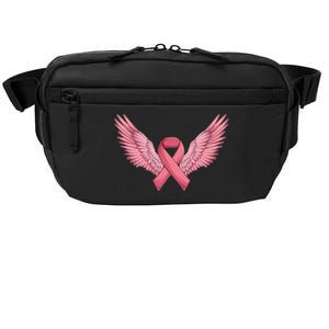 Pink Ribbon Angel Wings Breast Cancer Awareness Month Women Health Care Support Crossbody Pack