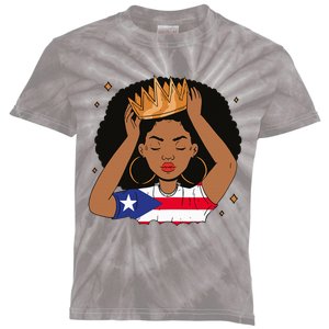 Puerto Rican Afro Hair Latina Melanin Pride Crown Kids Tie-Dye T-Shirt