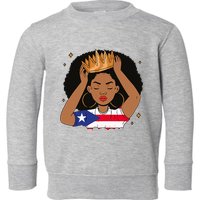 Puerto Rican Afro Hair Latina Melanin Pride Crown Toddler Sweatshirt