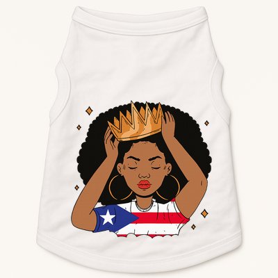 Puerto Rican Afro Hair Latina Melanin Pride Crown Doggie Tank