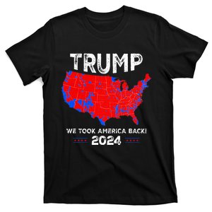 Patriotic Red And Blue Map Donald Trump We Won 2024 Trump T-Shirt