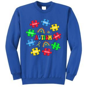 Puzzle Rainbow Autism Awareness Special Education Tall Sweatshirt