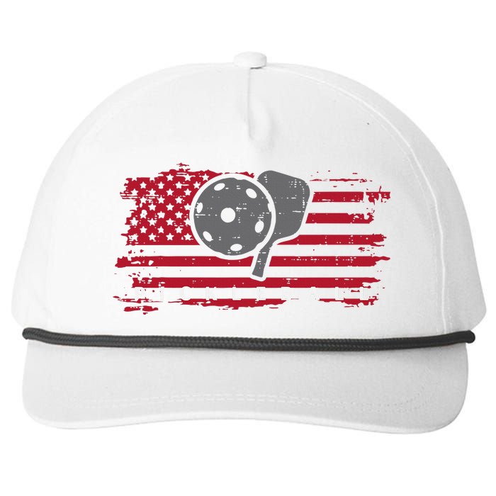 Pickleball Red American Flag Pickle Ball Snapback Five-Panel Rope Hat