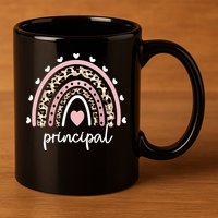 Principal Rainbow Appreciation School Principal Gift 11oz C Handle Ceramic Mug