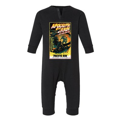 Pacific Rim – Apocalyptic Terror Rises Retro Poster Infant Fleece One Piece