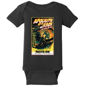 Pacific Rim – Apocalyptic Terror Rises Retro Poster Baby Bodysuit