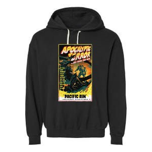 Pacific Rim – Apocalyptic Terror Rises Retro Poster Garment-Dyed Fleece Hoodie