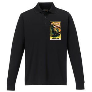 Pacific Rim – Apocalyptic Terror Rises Retro Poster Performance Long Sleeve Polo