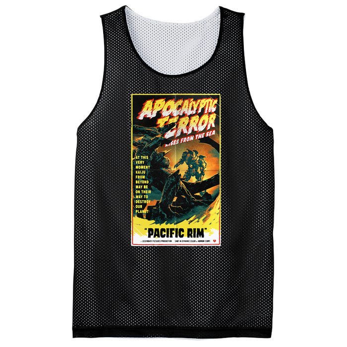 Pacific Rim – Apocalyptic Terror Rises Retro Poster Mesh Reversible Basketball Jersey Tank