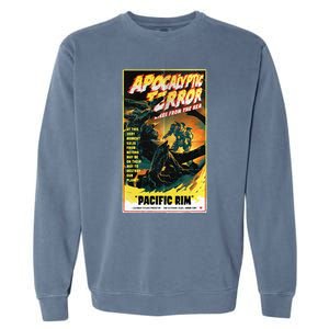 Pacific Rim – Apocalyptic Terror Rises Retro Poster Garment-Dyed Sweatshirt